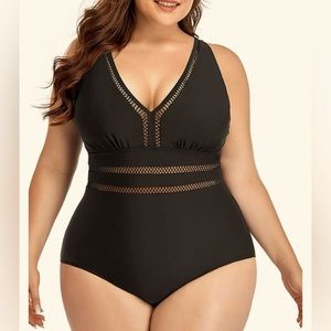 Elegant Black One Piece Swimsuit